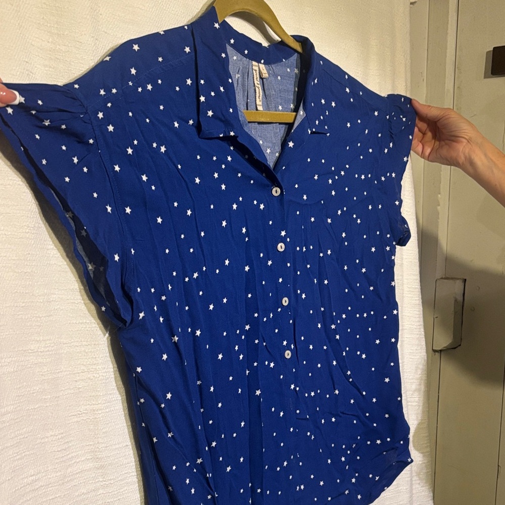 Grand & Greene Navy Star Print Women's Casual Shirt